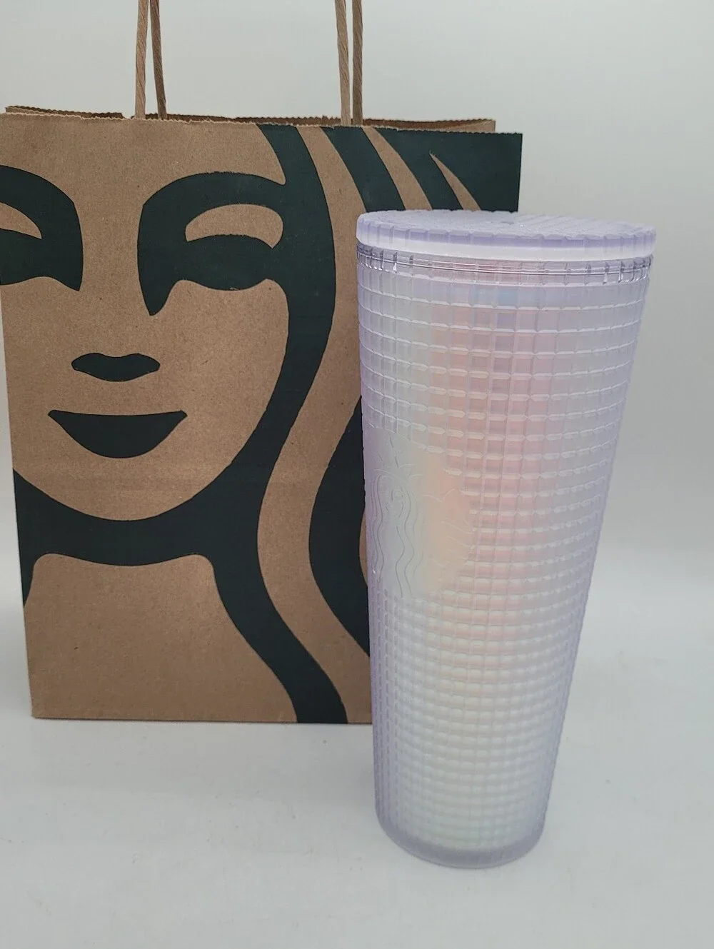 Starbucks Iridescent Unicorn Grid Frosted Tumbler Cup  Venti 24oz